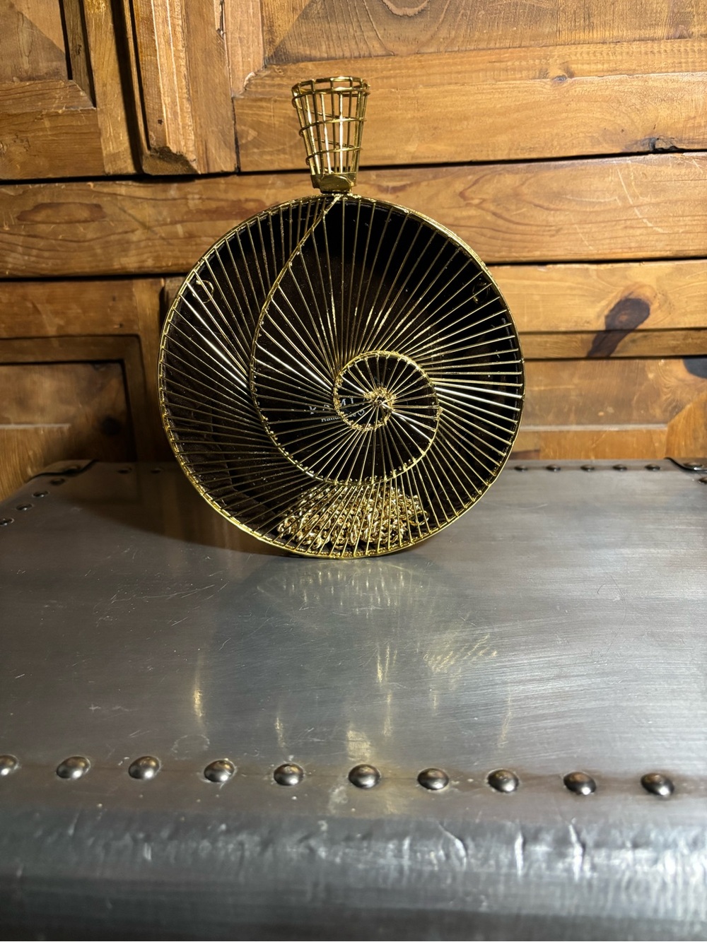 Ramla Tourbillon Gold Wire Spiral Crossbody Bag